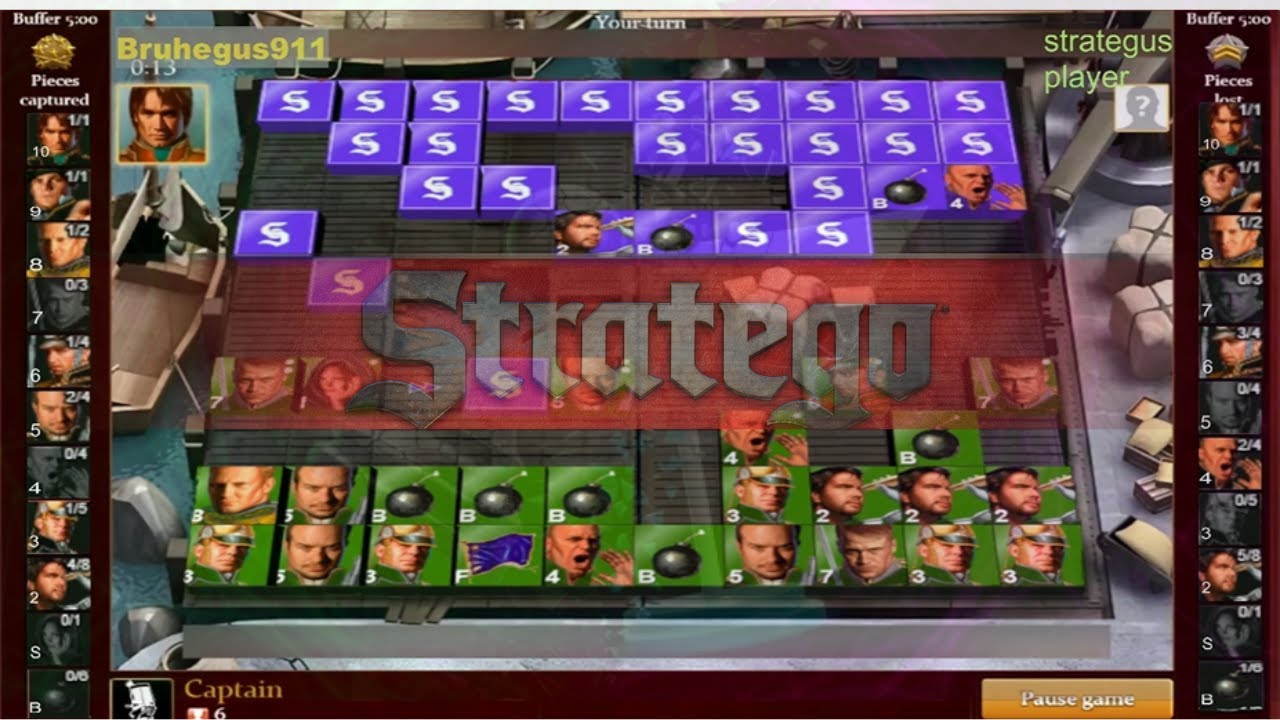 Blind Chess with Fixed Setup and Rock-Paper-Scissors combat: Stratego playing a blitzer in strategus