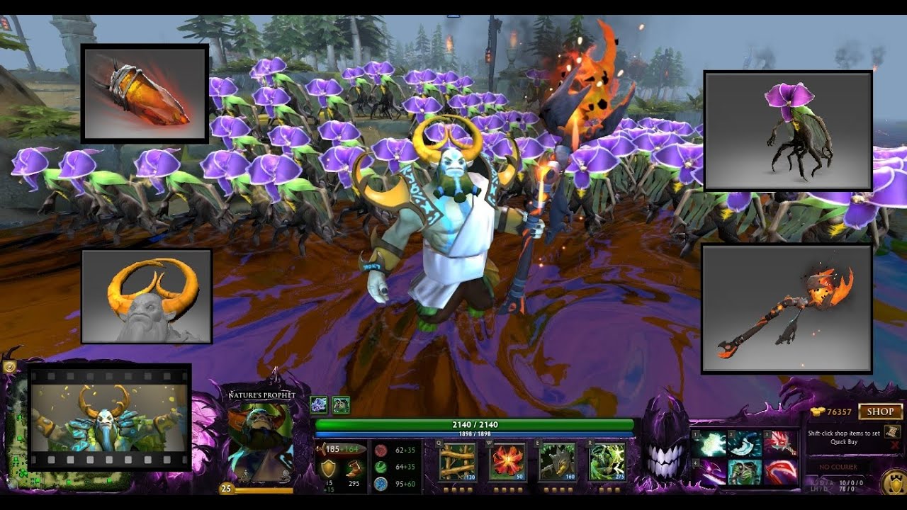Dota 2 Nature's Prophet Mix Set Sufferwood Sapling/Flowering Treant/Kinetic Gem When Nature Attacks