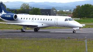 Embraer ERJ-135LR Pan Europeenne F-GYPE | Take-Off at LFMH Saint Etienne Airport