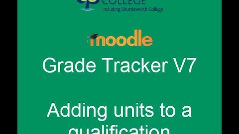Moodle Grade Tracker Plugin - Adding units to a qualifcation