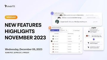 Everfit New Features Highlights Nov 23: Zapier Integration, Notification Center, Workout Analytics