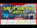 Say It Ain T So Weezer Play Along Drum Cover With Sheet Music 