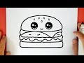 Como desenhar um hambrguer kawaii