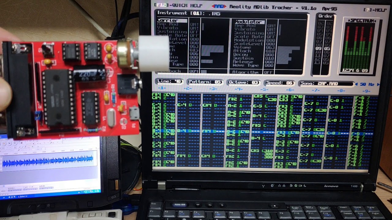 Reality Adlib Tracker 1.1a (OPL2LPT patched) Play ZAP.rad on a Thinkpad ...