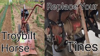 See How Easy Replacing Tines is on a Troy bilt horse! #troybilt