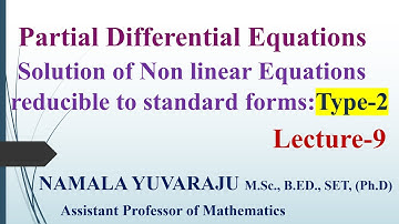 Solution of Non linear equation II Partial Differential Equations II Yuvaraju Namala II AR new world