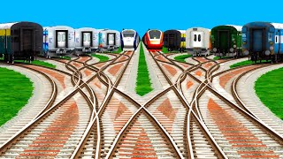 10" Trains Run Back to Back Diesel And Eclectic Railroad tracks l Many Tracks /One Destination /real