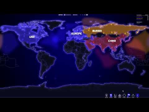 DEFCON Simulation AI Game: USA + EU VS Russia VS China (Simulation #1)