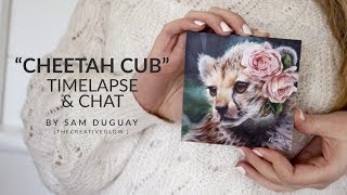 Cheetah Portrait TIMELAPSE &amp; Chat // Oil Painting
