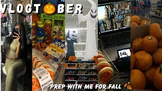 vlogtober | prep w me for fall, carving pumpkin, spooky painting, shopping + more