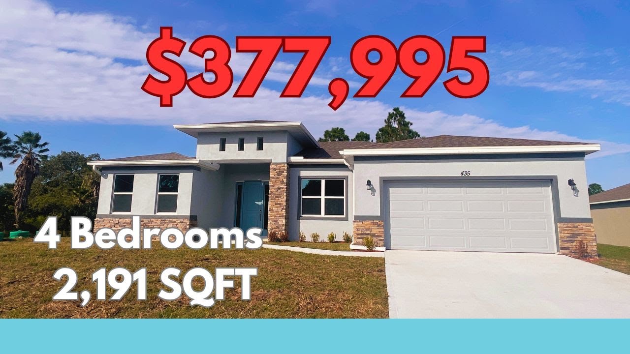 Palm Bay, FL New Construction | 2200 SQFT UNDER $400K! | SMART HOME NET ZERO