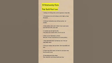 10 Relationship Rules That Build Real Love #shorts #relationship #love