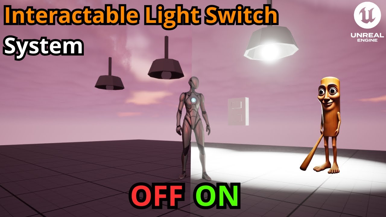 Create a simple Light Switch System (interactable) - UE5 - YouTube