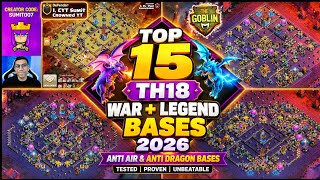 TOP 15 TH18 WAR + LEGEND BASES 2026 🔥 Anti Air & Anti Dragon Bases | Th18 war base |Anti 3-star th18