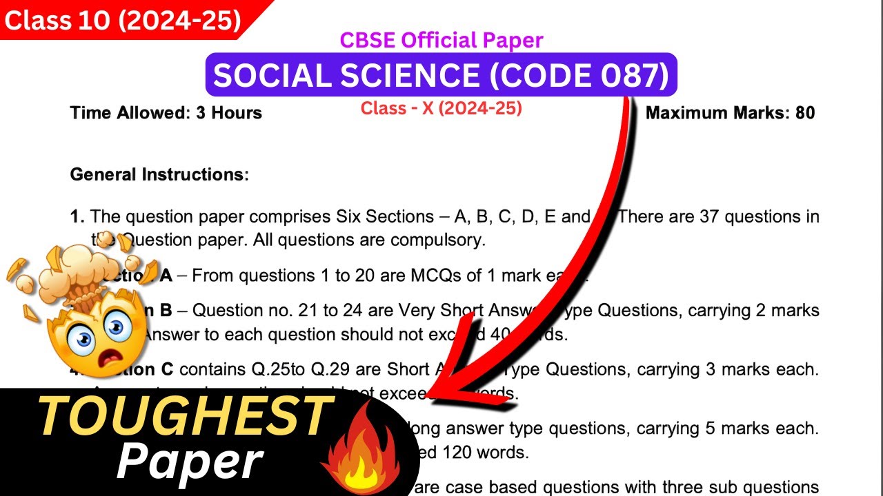 Toughest PAPER Class 10 SST Paper 2025 SST Class 10 Important toughest-paper-class-10-sst-paper-2025-sst-class-10-important