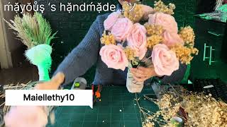 طريقه عمل بوكيه ورد مع البيبي فلاور و لفه الورق ب طريقه سهله جدا how to make A flower bouquet