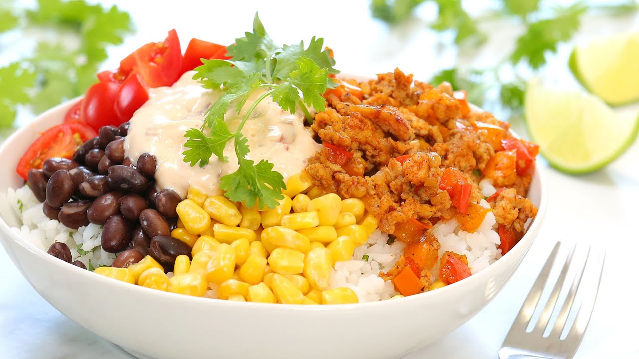 Chipotle Chicken Burrito Bowl | 20 Minute Meal Prep | Healthy + Quick + Easy | The Domestic Geek