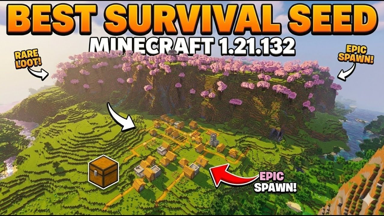 🔥Ultimate [God Seed] For Minecraft 1.21 Bedrock & PE | Five Blacksmith Village Seed Bedrock 1.21.132