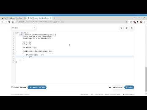 Path Crossing in Java - Leetcode problem 1496.