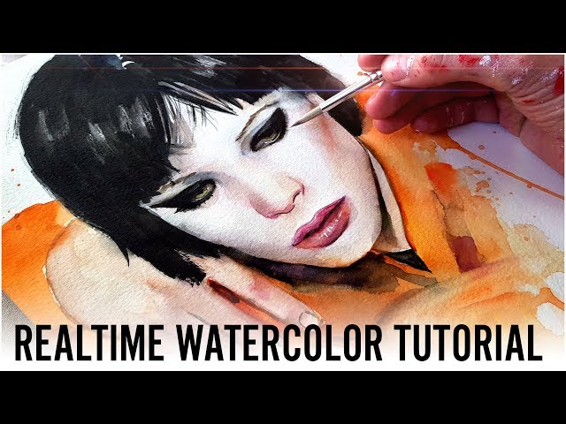 【Realtime Tutorial】Watercolor Portrait & Dripping Technique