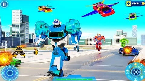 Police Limo Dino Robot Helicopter Car Robot Games - Android Gameplay