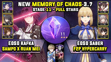 E0 Kafka DoT Carry & E0 Saber F2P Carry W/ DHPT (3 Stars) Memory Of Chaos 11 Honkai Star Rail 3.7