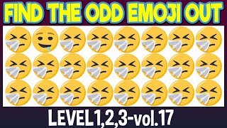 Find THE ODD EMOJI OUT Level 1,2,3 vol 17|Find The Difference Emoji|Emoji Challenge|Puzzle for brain