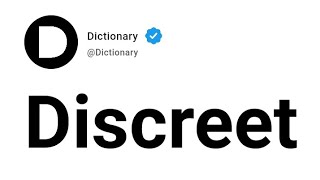 Discreet Meaning In English