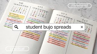4 Minimalist Bullet Journal Spreads For High School Students | Simple + Practical! by Claudia Spaurel 22,579 views 1 year ago 11 minutes, 33 seconds