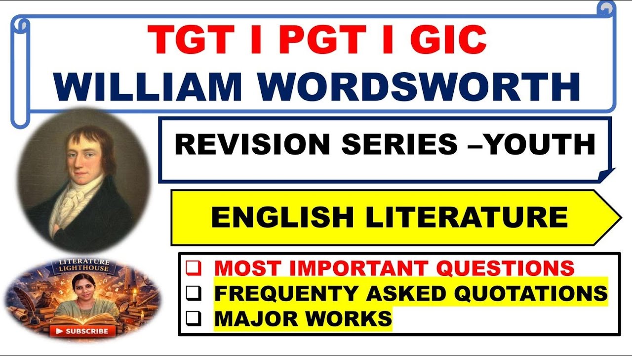William Wordsworth Revision | Frequently Asked Questions & PYQs | TGT PGT NET SET KVS NVS I ONE SHOT