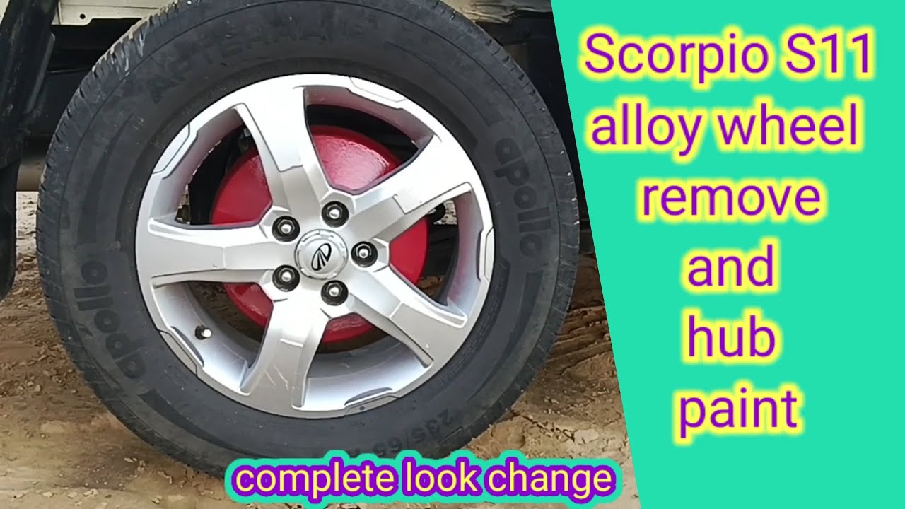 Scorpio s11 alloy wheel remove and hub painting, Scorpio classic s11