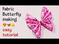 fabric butterfly cutting and stitching || fabric bow tutorial || fabric butterfly design
