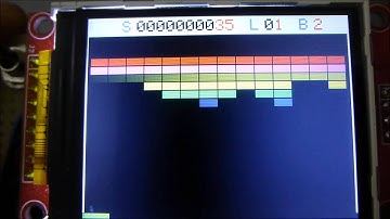 Breakout gameplay on Arduino handheld color console