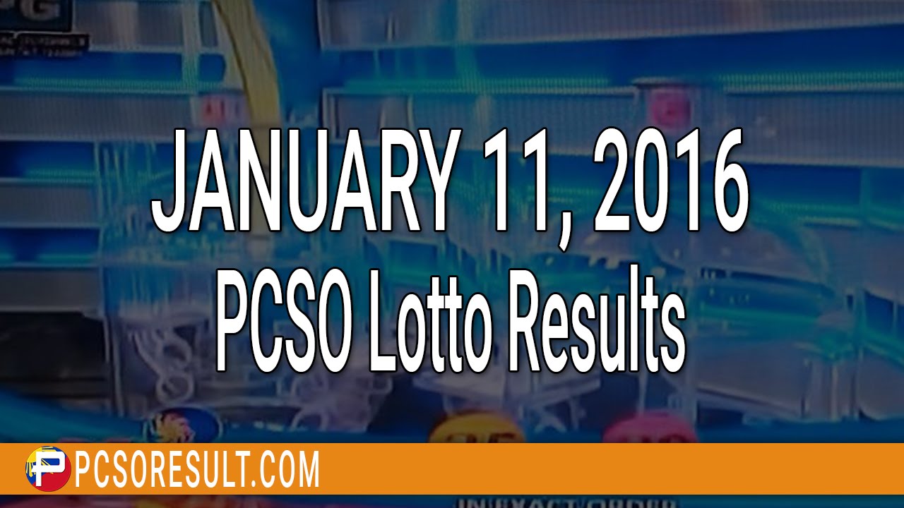 PCSO Lotto Results January 11, 2016 (6