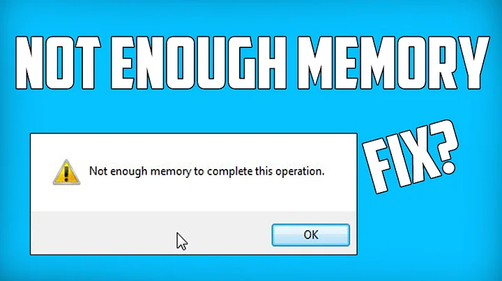 How To Fix there is not enough memory to complete this operation [Solved]