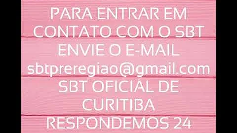 Como eu faço para entrar em contato com o SBT?