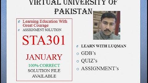 Sta301 assignment 2 solution 2023