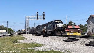 NS L11-23 w/ NS GP60 #7129 and NS SD60E #6963 (GoRail) @ Monroe St in Bellevue, OH 5/23/24