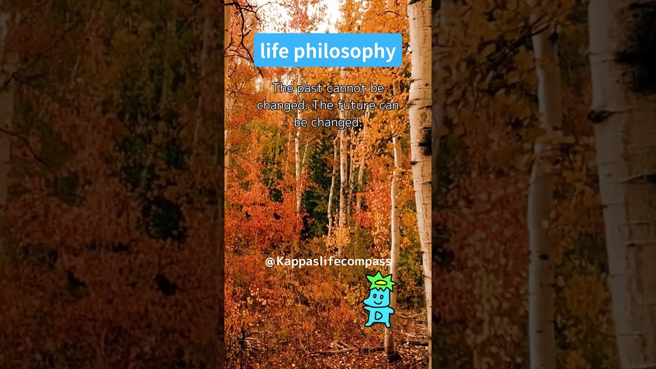 The past cannot be changed. The future can be changed.　