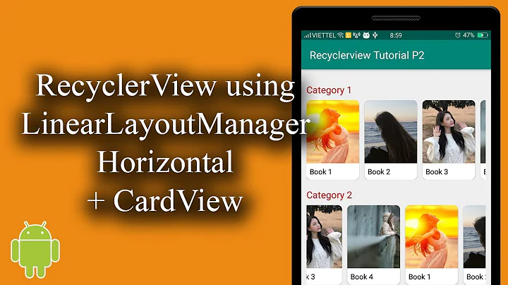 Recyclerview using LinearLayoutManager Horizontal + Cardview - [Android Lists - #03]