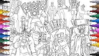 SKIBIDI TOILET Coloring Pages   Season 4  How to COLOR All Bosses Skibidi Toilet  Big Coloring Book