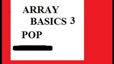 Flash Tutorial 12 Arrays 3 POP
