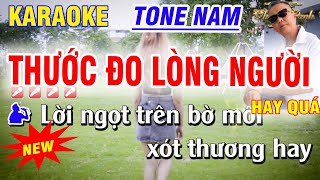Video thumbnail of "Karaoke Thước Đo Lòng Người Tone Nam | Nhạc Sống Rumba Dễ Hát | Karaoke Thanh  Danh"