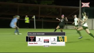 Texas Tech vs Baylor Women's Soccer Highlights