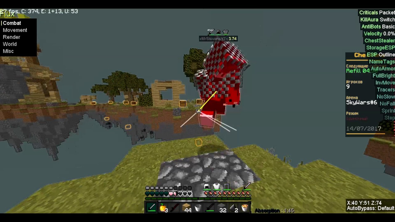 Самий крутой чит в мире  ТОП KILLAURA, SCAFFOLD, ДЛИНИЙ LONGJUMP I FluxB11