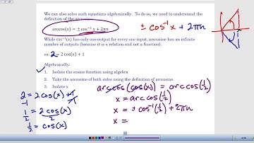 A2PCH Chapter 7-3 Solving Trigonometric Equations - Lesson Video 1
