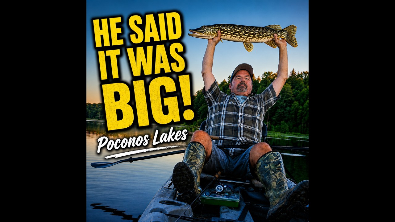 Poconos Lake – He Said It Was BIG! | Epic 26 Inch Pickerel Catch on Kayak