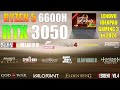 Ryzen 5 6600h rtx 3050  22 games tested in 2024  lenovo ideapad gaming 3