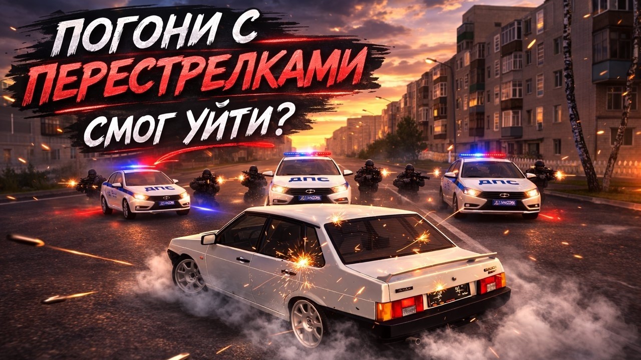 ПОГОНИ с ПЕРЕСТРЕЛКАМИ на ВАЗ 21099 и BMW! GTA CRMP