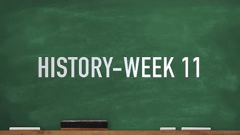 CC Cycle 2 Week 11 History